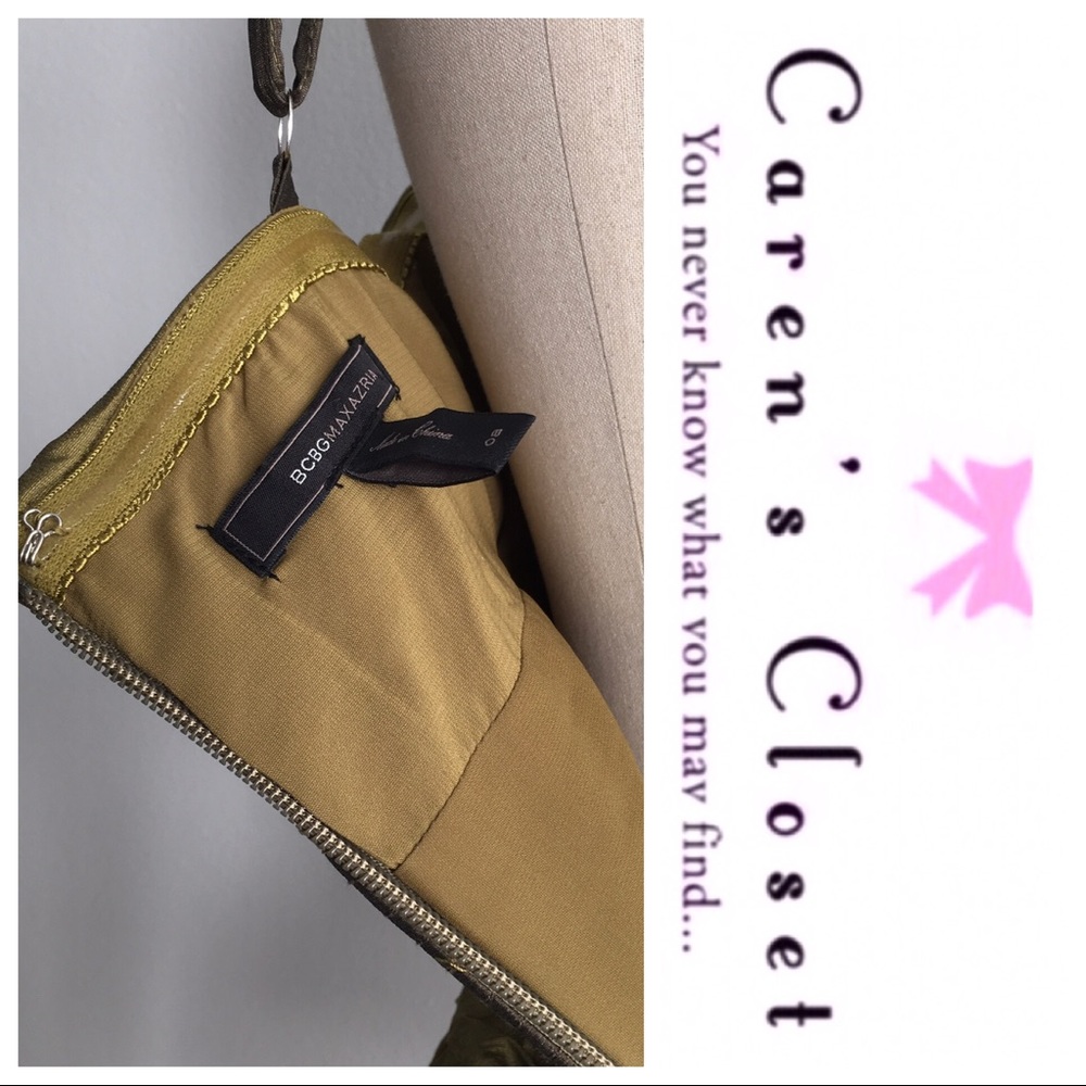 BCBGMAXAZRIA Gold Ruched Mini Cocktail Dress - Picture 8 of 8